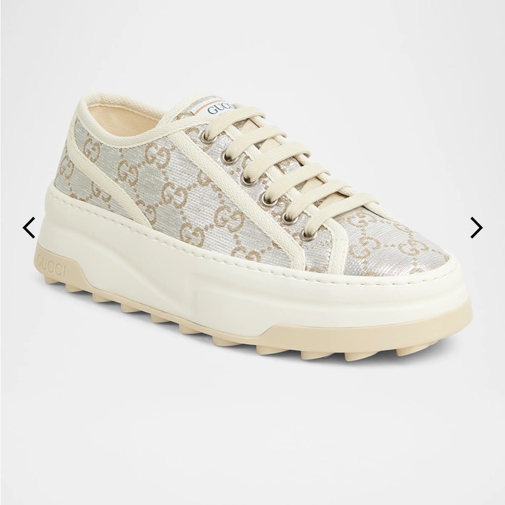Gucci Women's Beige Monogram Sneakers